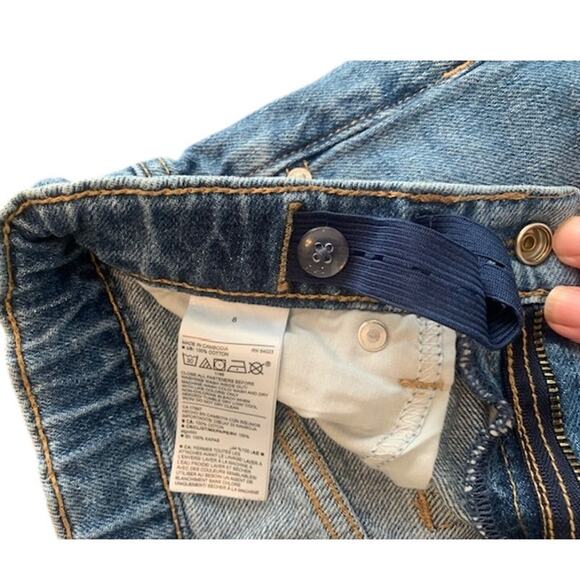 Old Navy-High-Waisted-Slouchy-Straight-Jeans-100% Cotton-Med. Wash-Girls-8 - Picture 4 of 6